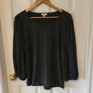Universal Thread Black and Gray Striped Blouse